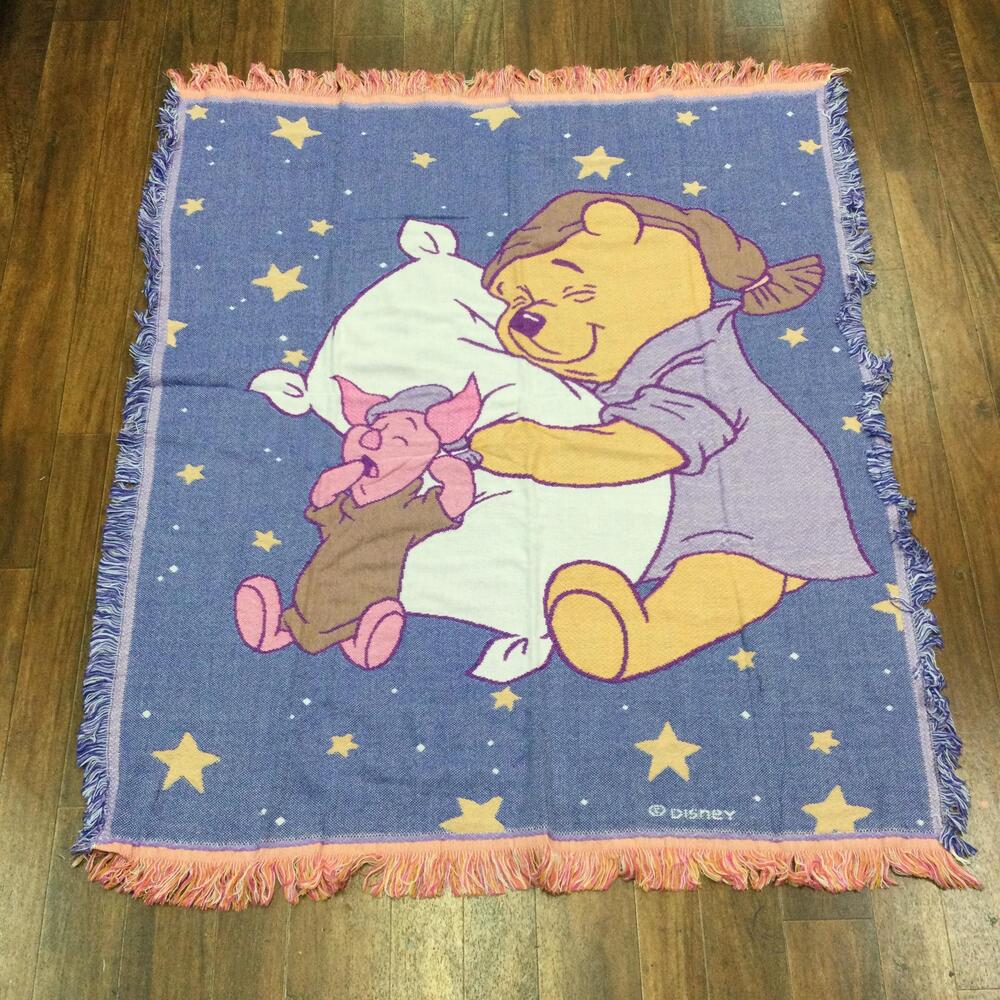 Beacon Winnie Pooh Piglet Multicolor 50x60 Throw Blanket Disney Fringe USA